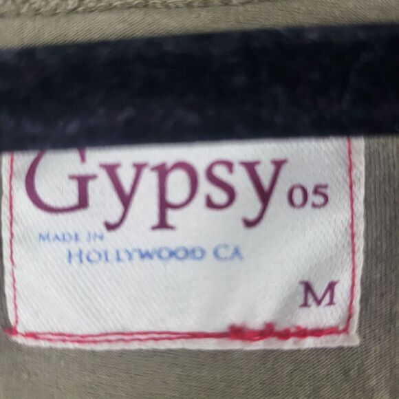 Revolve Gypsy 05 Top M Womens Gold Shimmer Cap Sleeve Pullover Top - Picture 6 of 12